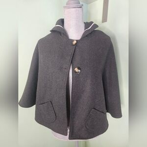 Car Seat Poncho Cape for Kids, Wool Blend Girls Dress Coat with Hoodie 10T